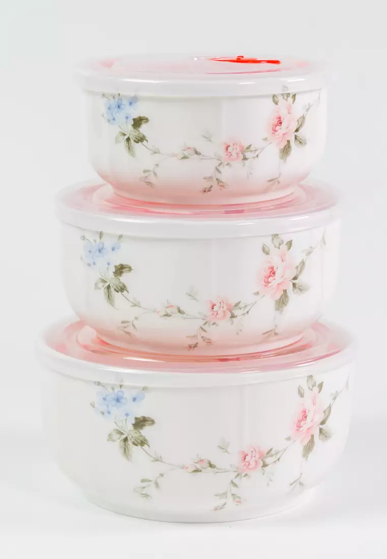 Buy QUEENS Queens 6pcs Premium Porcelain Food Storage Bowl with Air