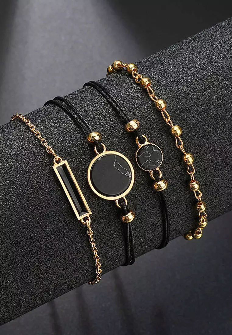 Bohemian 4-Piece Charm Bead Bracelet Set - 263
