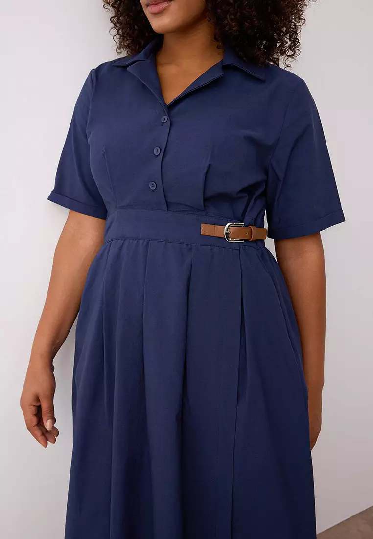 Shirt Collar Plus Size Dress