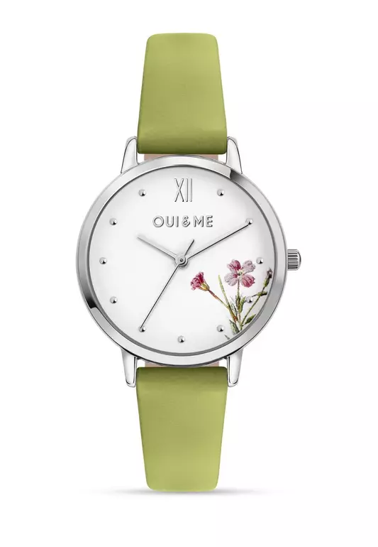 [Sustainable Watch] Oui & Me Fleurette 32mm Women's Green Recycled Leather Quartz Watch ME010379