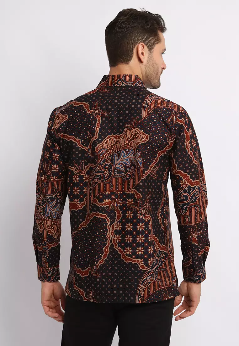 MAGINOT WIDIPA NAVY Batik Slim Fit Lengan Panjang