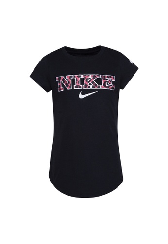 Nike black Nike Girl's Leopard Short Sleeves Tee (4 - 7 Years) - Black 75D3CKADC98728GS_1