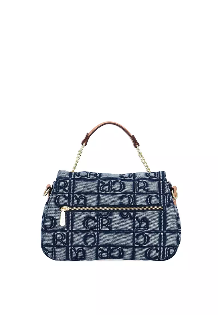 Carlo GEO Denim Crossbody - Dark Blue