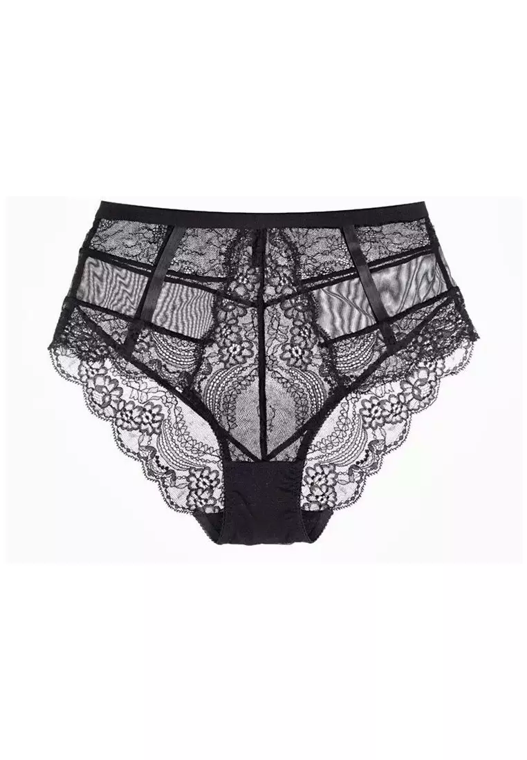 Summer Lace Lingerie Set (Bra And Underwear) - Black