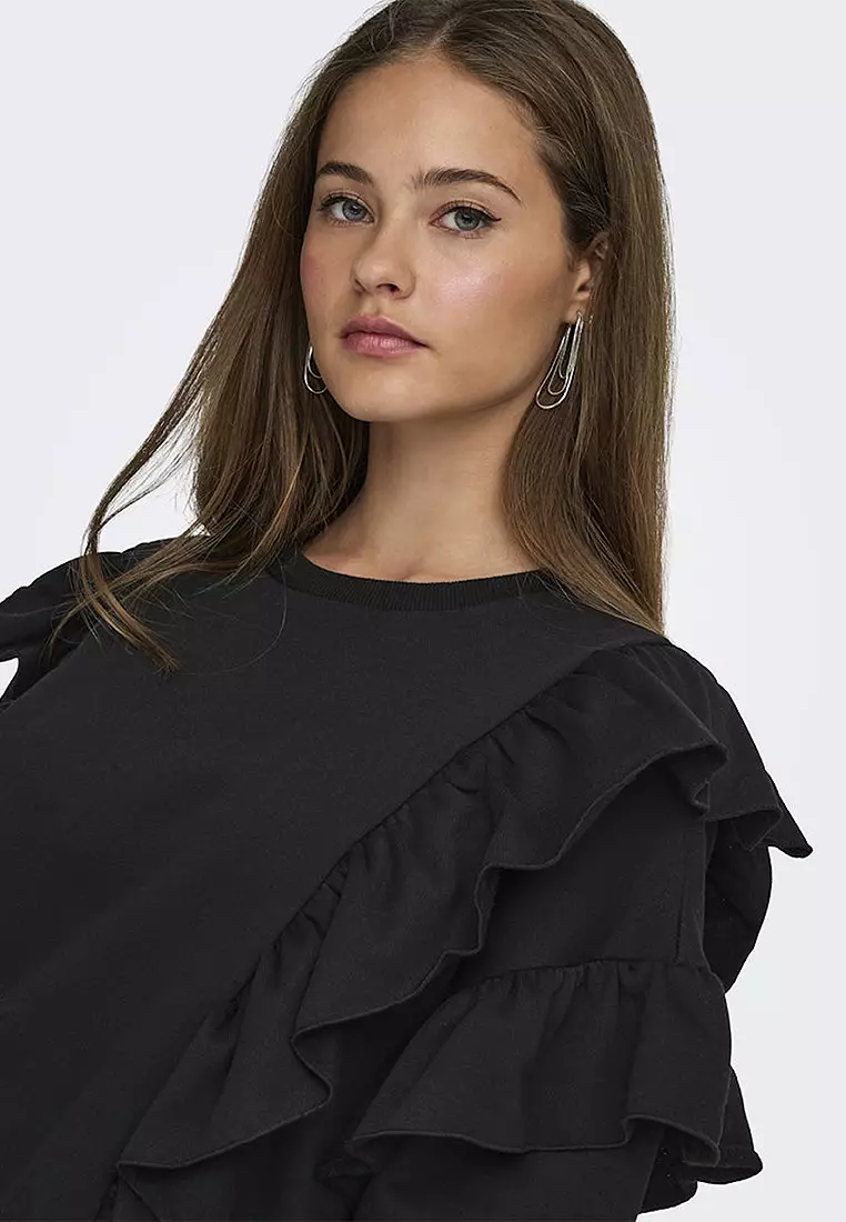 Long Sleeve Flounce Sweater