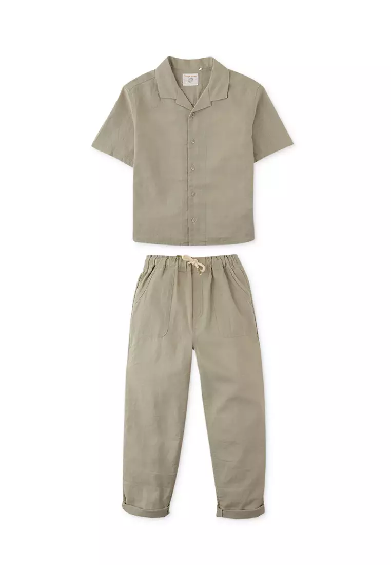 Boys khaki clearance linen pants