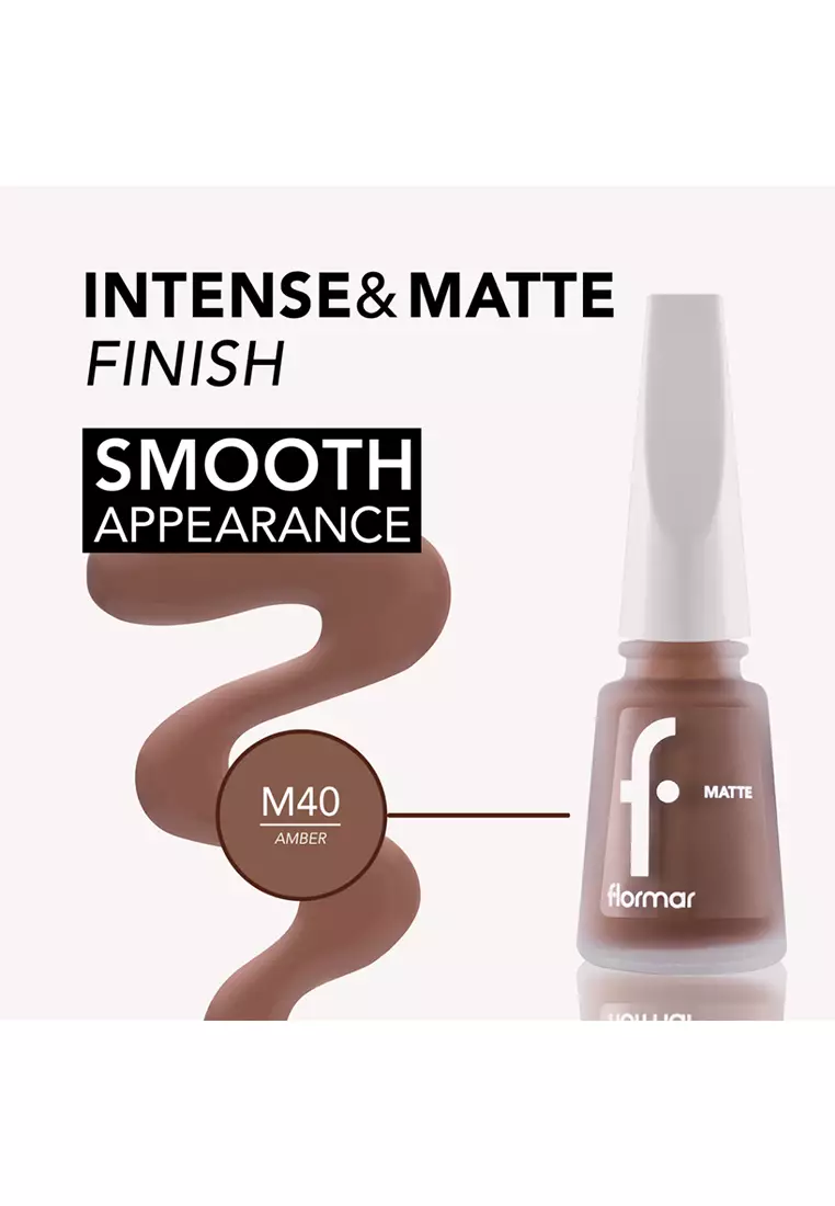 Flormar Matte Nail Enamel - M40 Amber | Kutek Halal Certified