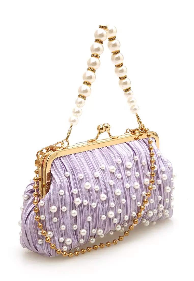 Eilaria Tas Selempang Pesta Wanita Hand Bag Mini Material Leather ORIGINAL - Purple