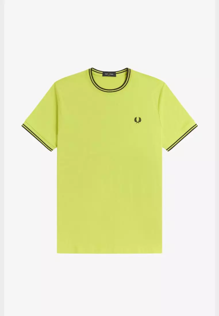 Fred Perry M1588 Twin Tipped T-Shirt (Citron / Black / Black)
