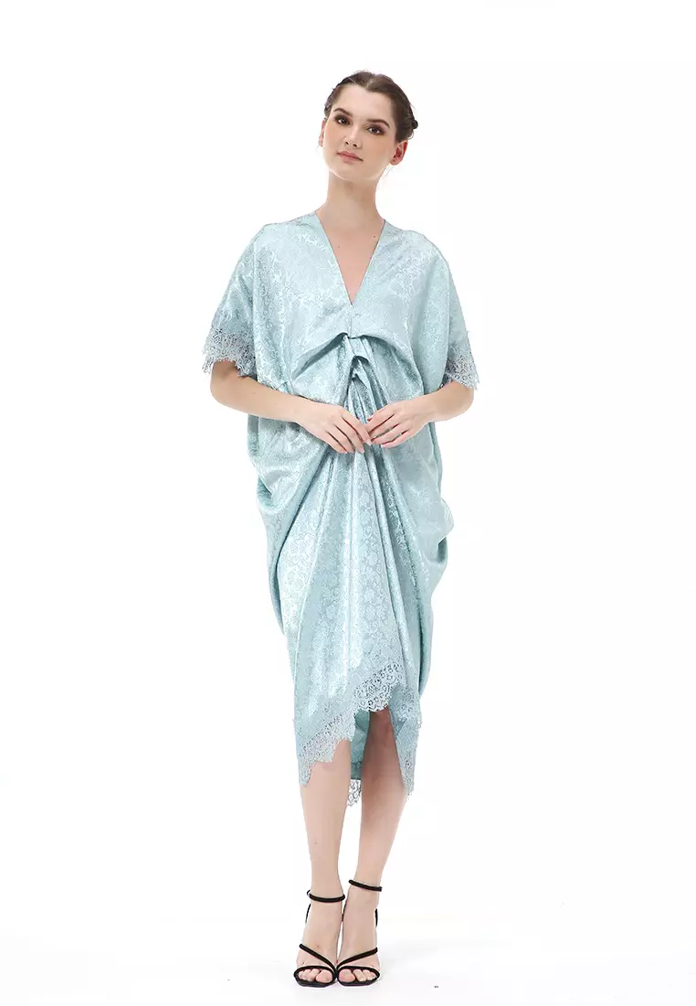 Rachel Dress Wanita Long Kaftan Traditional Motive Material Jaguar ORIGINAL - Wardah