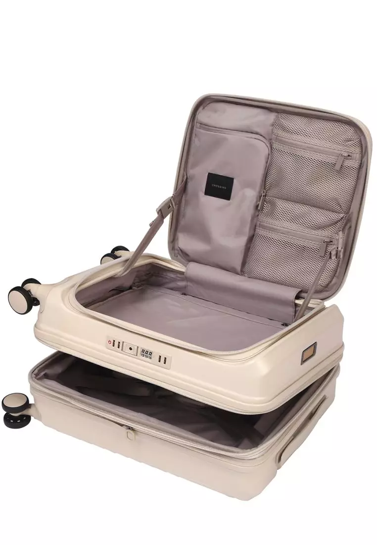 CROSSING INVI 20" Carry On Expandable Luggage With Front & Middle Access V3 - Sandwhite
