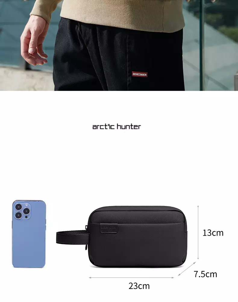 Arctic Hunter K00580 Clutch Pria Hand Bag pria Tas Tangan Pria - BLACK