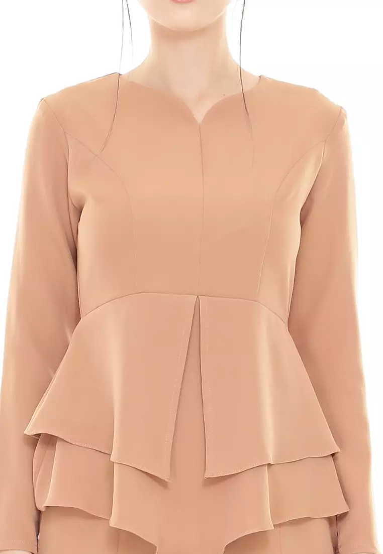 Serena Kurung Modern in Mustard Brown