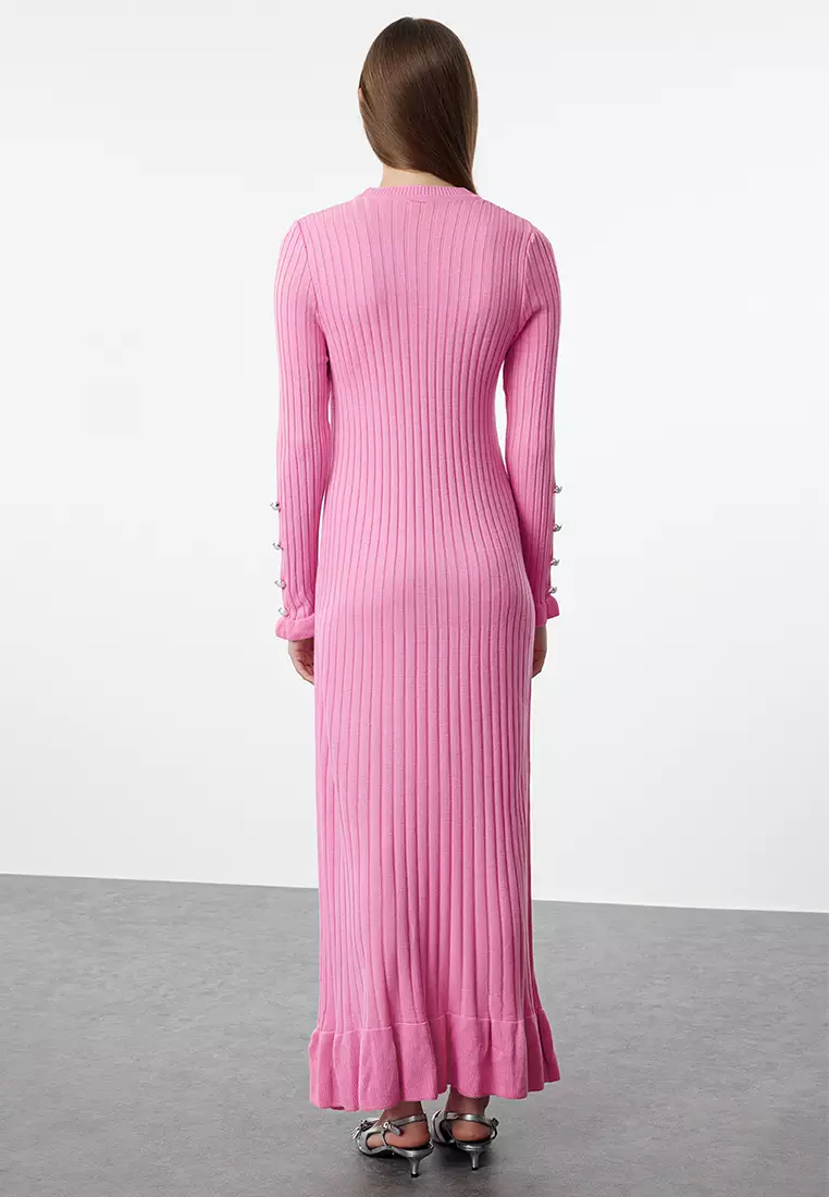 Straight Frill Hem Knitted Dress