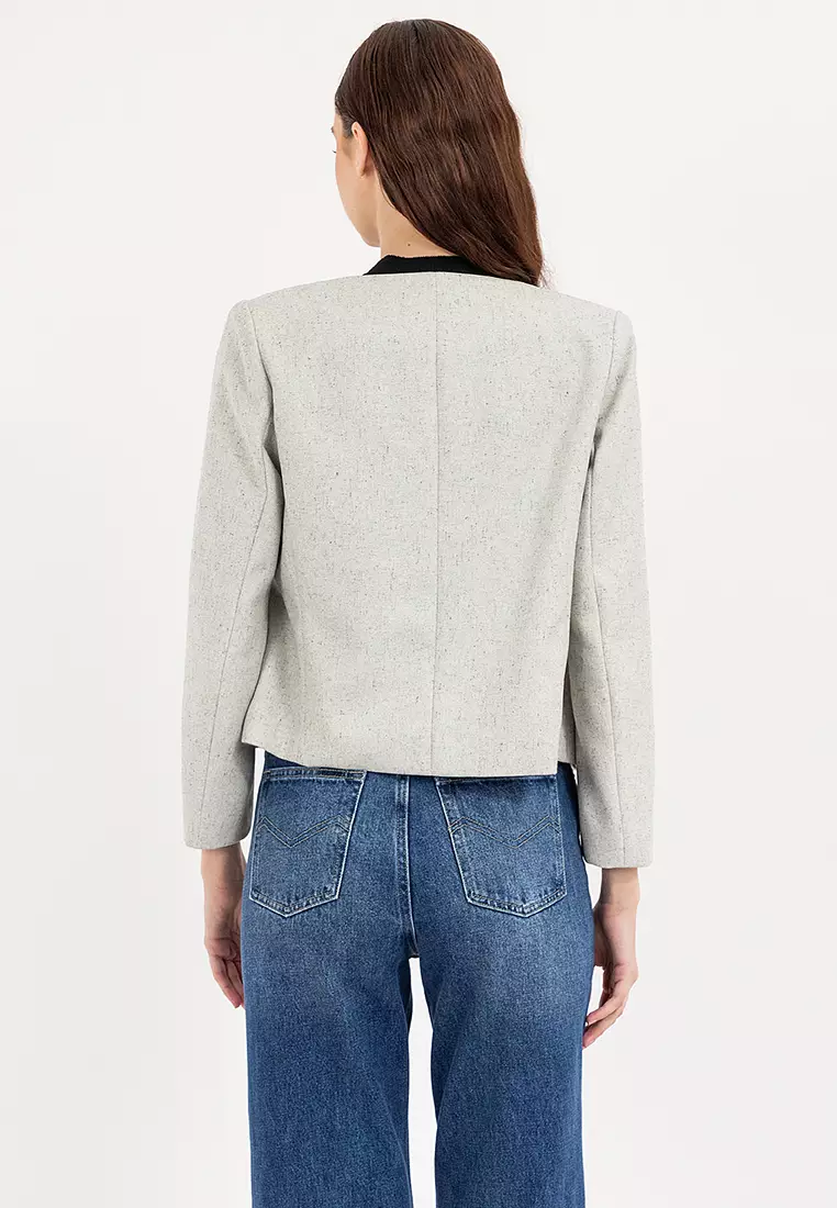 Light Heathered Woolen Blazer