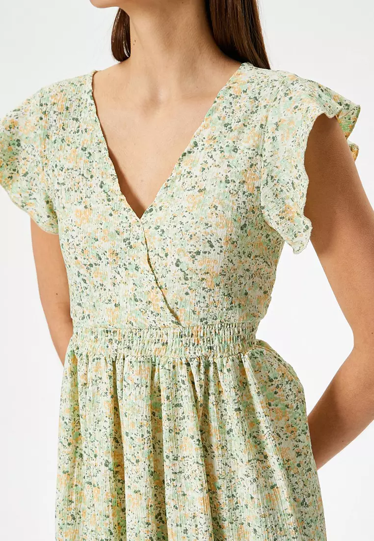 Flutter Sleeves Midi Dress