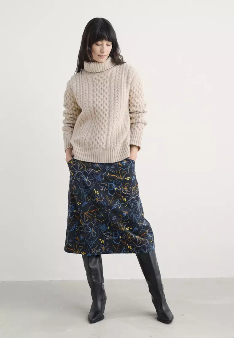 Seasalt Cornwall Navy Forest View Skirt