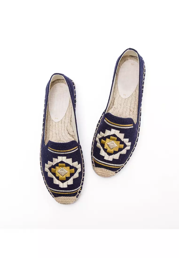 Platform Embroidered Canvas Espadrilles HB6105
