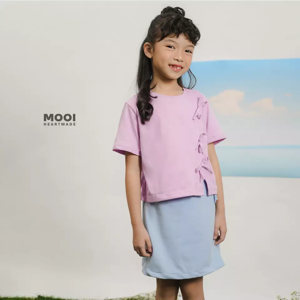 Mooi Rok Celana Skort Anak Perempuan Nata Skort Pants - Blue Sky