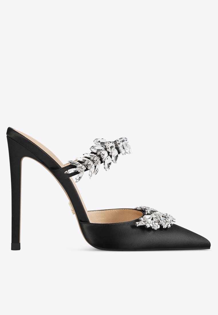 10CM Buckles Pointed Toe Mules LJX40-r