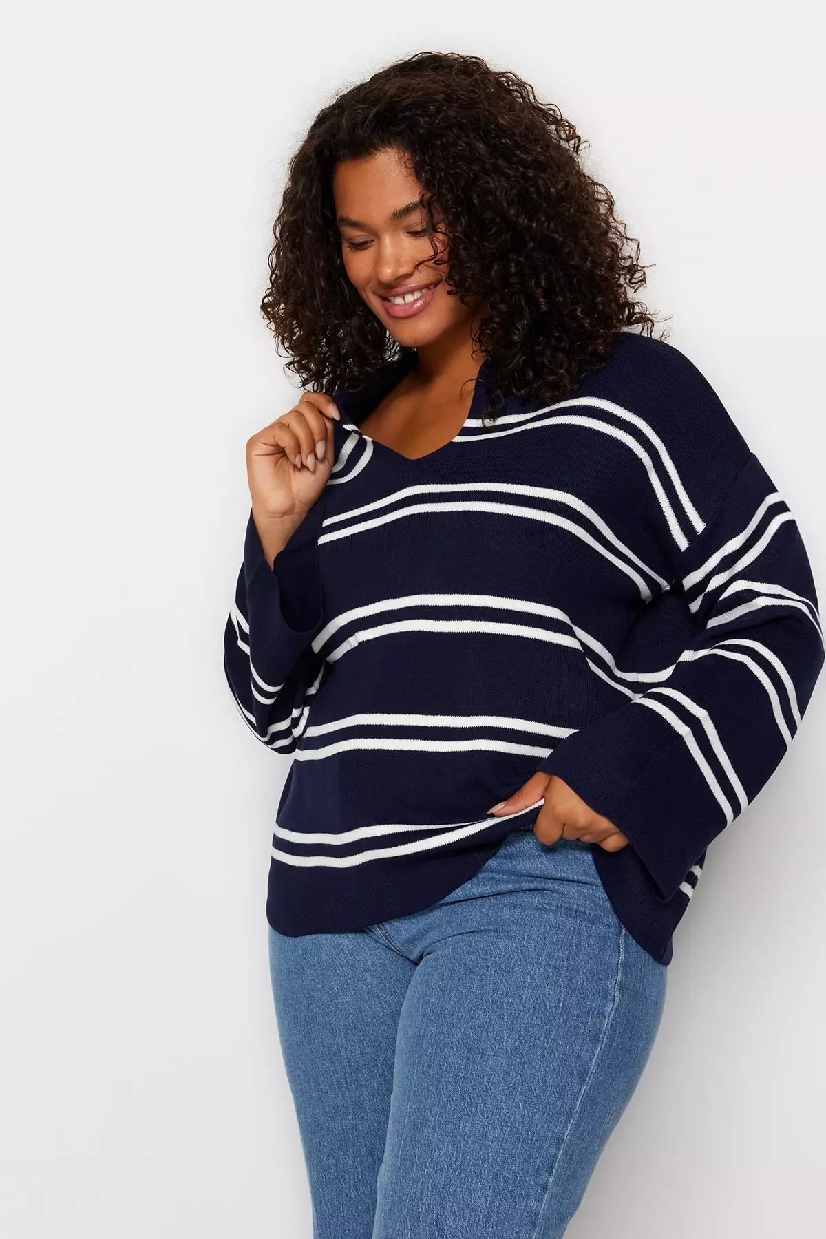 Plus size shop navy sweater