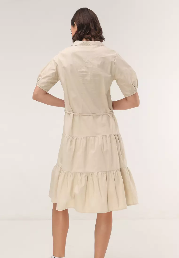 Cotton Poplin Short Sleeve Dress