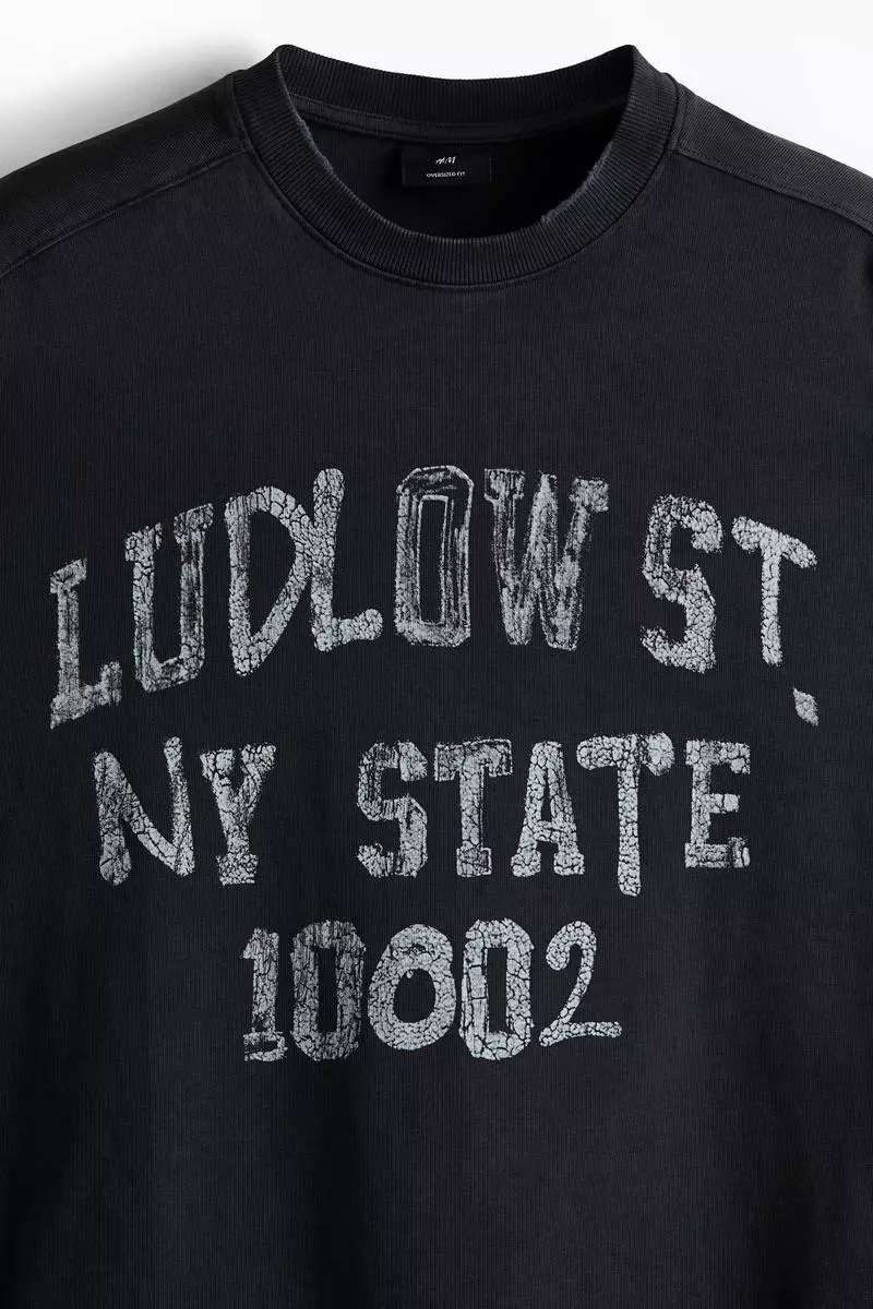 Oversized Fit Printed jersey top