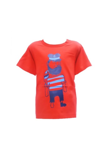 Curiosity Fashion red Curiosity Captain T-Shirt for Boys with UV Protection 9E2DDKA2D3A48CGS_1