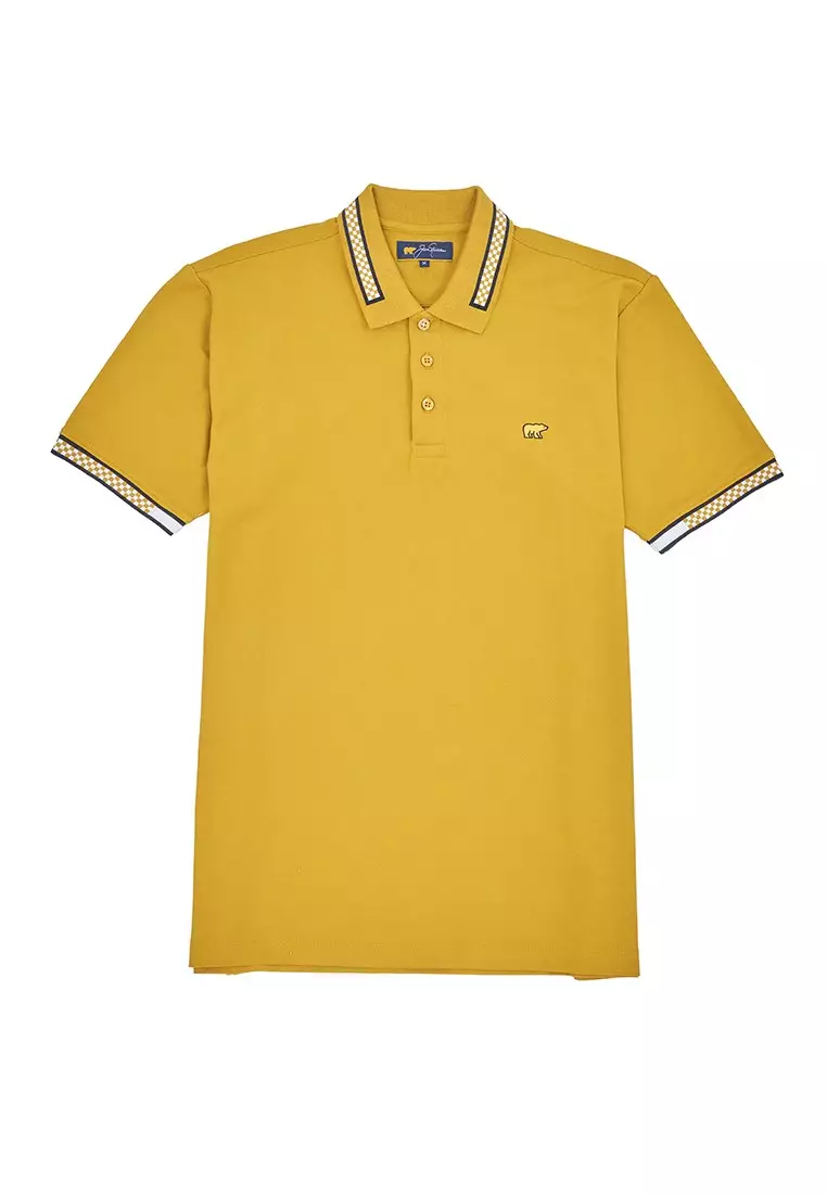 Jack Nicklaus Mustang Polo Shirt Pria Regular Fit Golden Palm