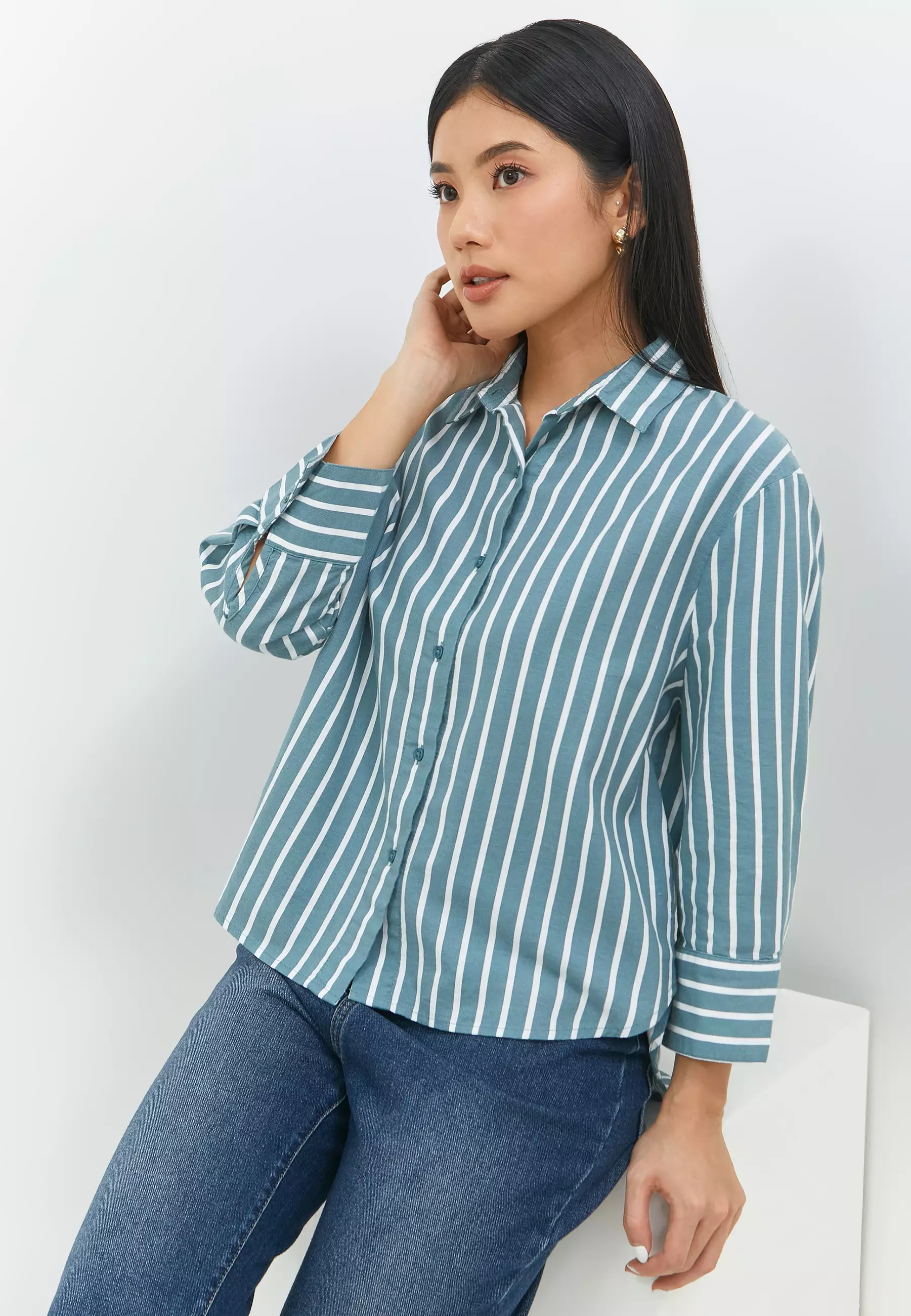 Suzy Green Stripe Shirt (G.13144)