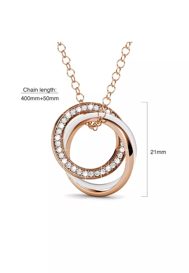 Swarovski 3 on sale ring necklace