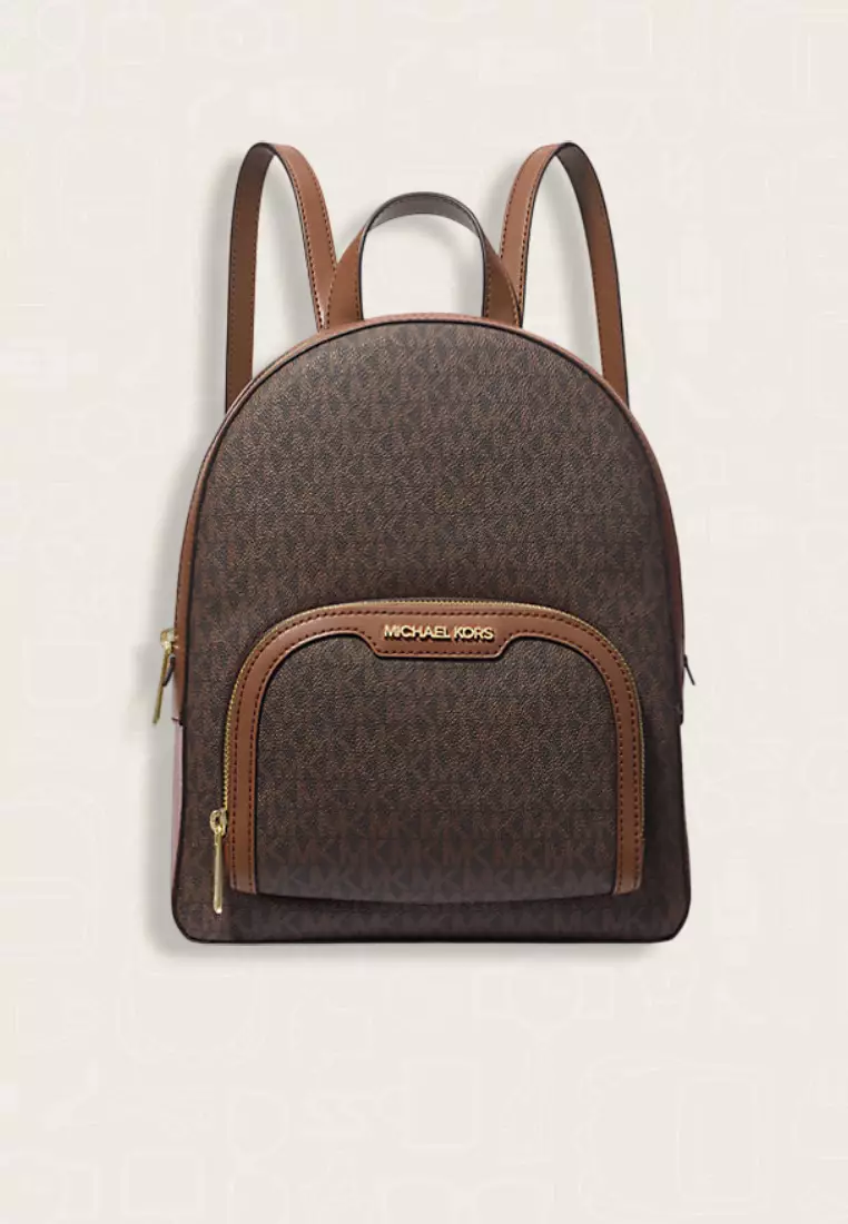 Michael Kors Jaycee Medium Logo Backpack Brown Acorn