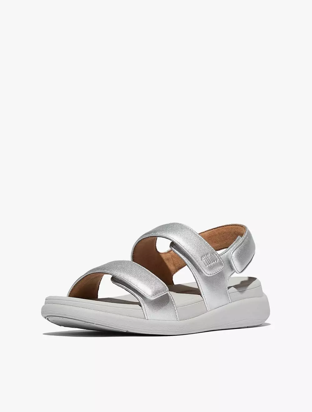 Fitflop F-Mode Go Adjustable Flatform Back-Strap Sandals - Silver