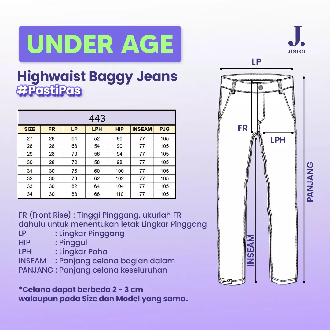 Highwaist Adjustable Baggy Jeans 443 UNDER AGE