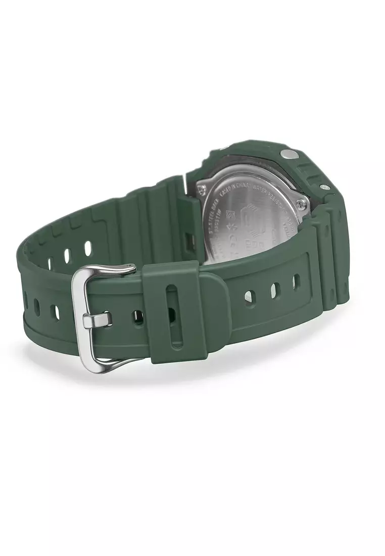 GA-B2100-3A Men's Green Resin Strap Solar Powered Digital Watch
