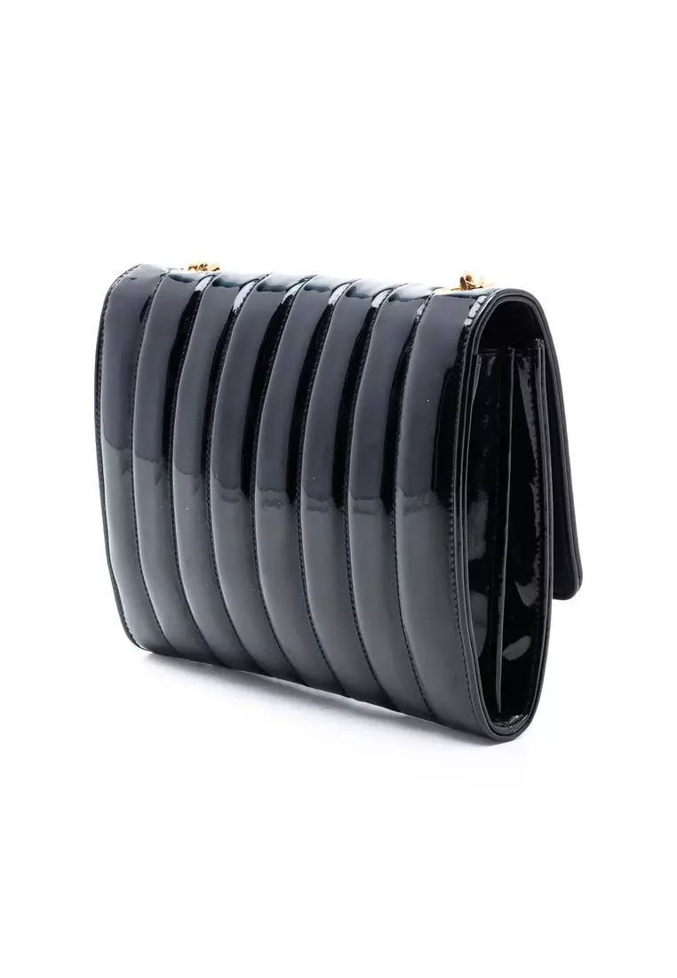 Pre-Loved Saint Laurent Medium Patent Vicky Crossbody