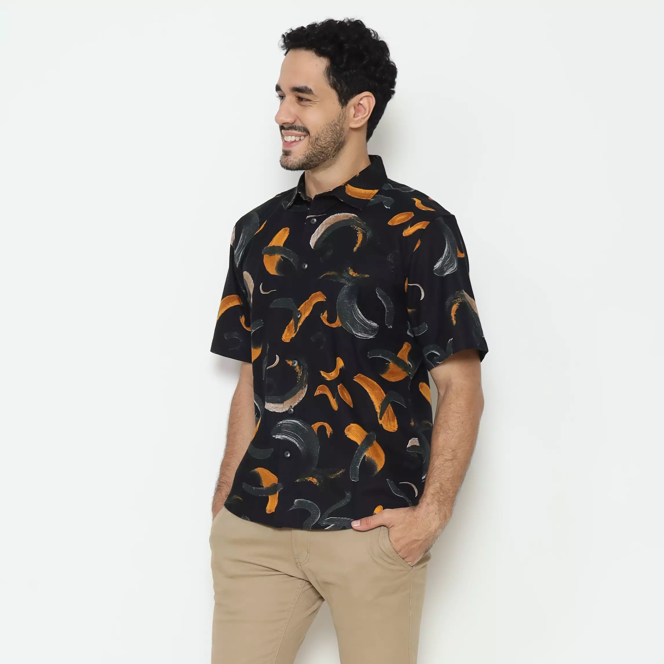 AMK Kemeja Pria Lengan Pendek SHP Cano S/S Black