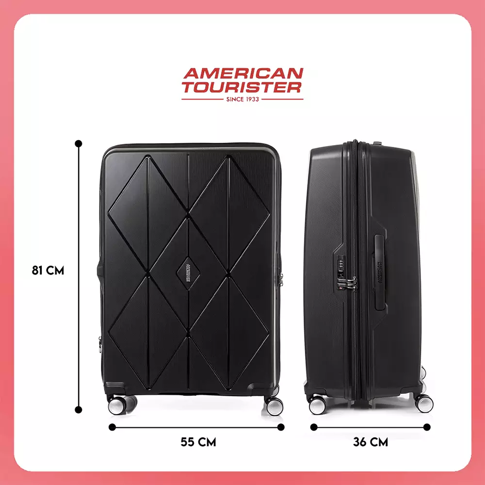 American Tourister Koper Hardcase Argyle Large 30 Inch EXP TSA V2 - Black