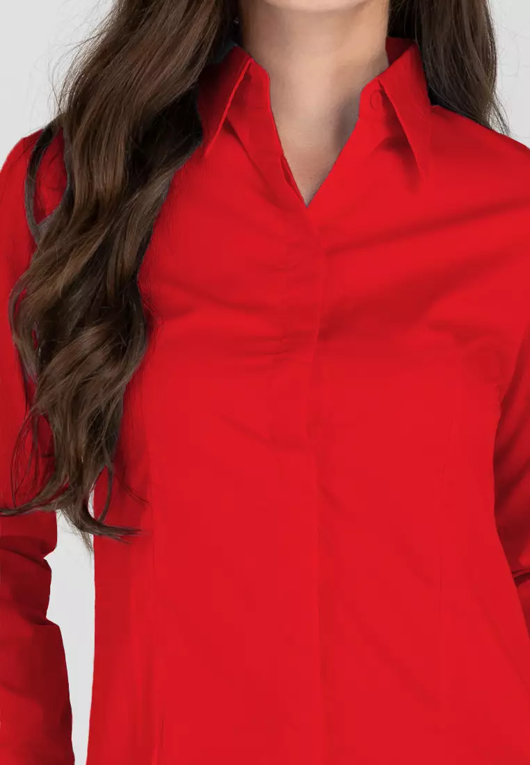 Della Long Sleeve Office Blouse