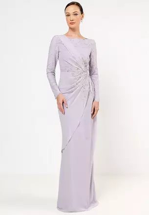 evening dress muslimah Modest Muslim Women’s Luxe Pleated Evening Formal Dress G761 main image 1