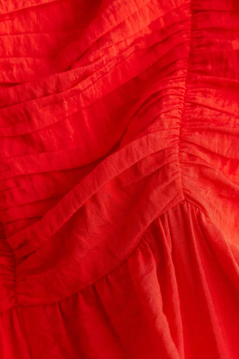 Gathered-bodice dress