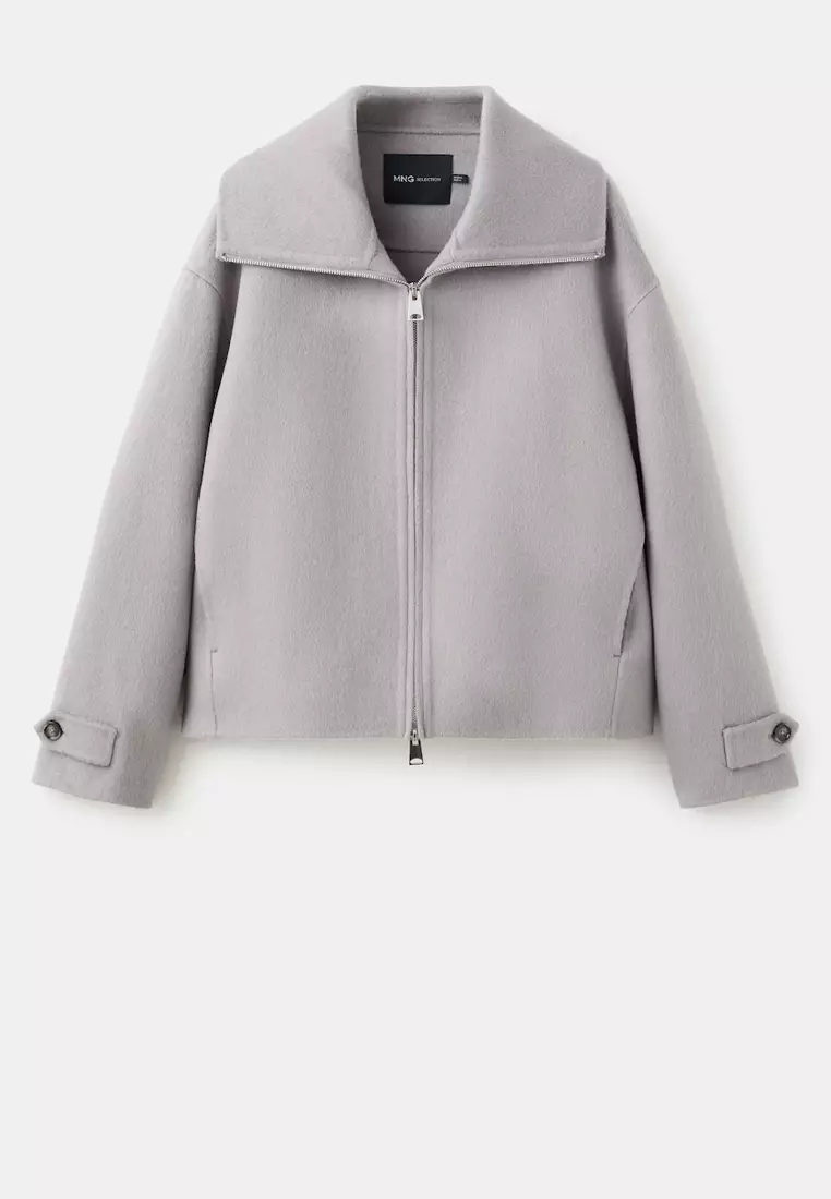 Wool Funnel-Neck Jacket