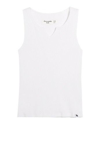 Abercrombie & Fitch white Essential Notch Neck Tank Top D1D74KAA36AA1EGS_1