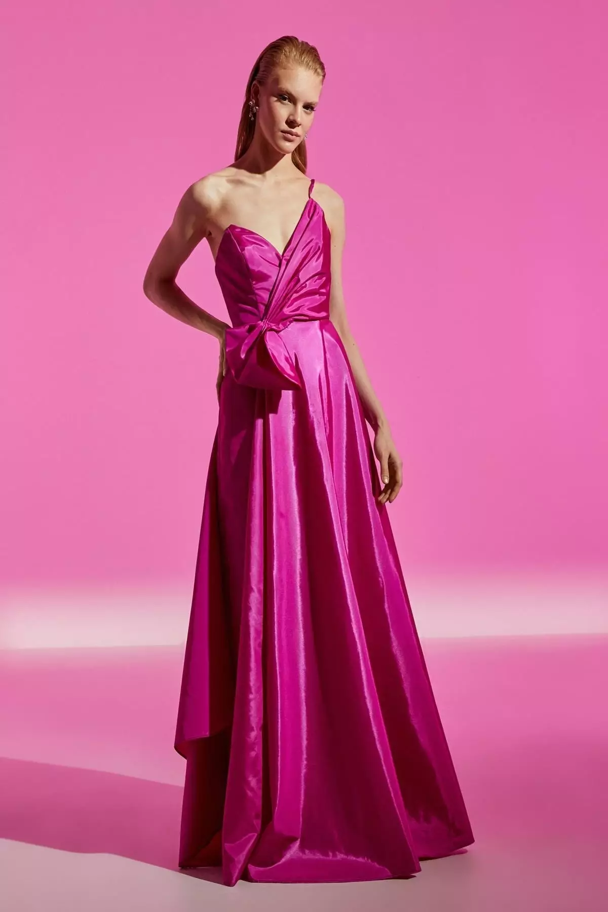 Fuchsia pink bridesmaid on sale dress