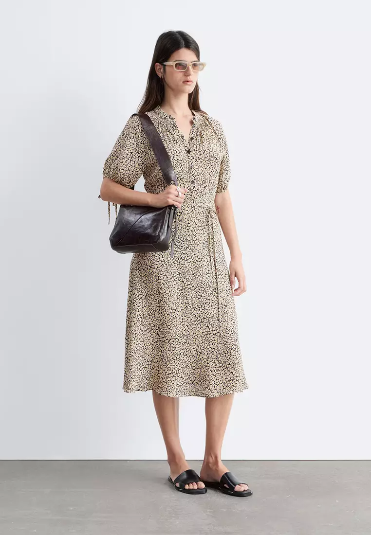 Tie-Waist Midi Dress