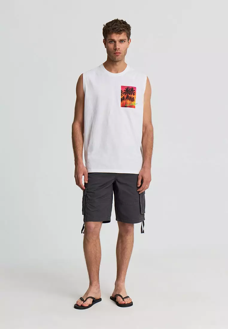 Men's Palm tree print Sleeveless Top