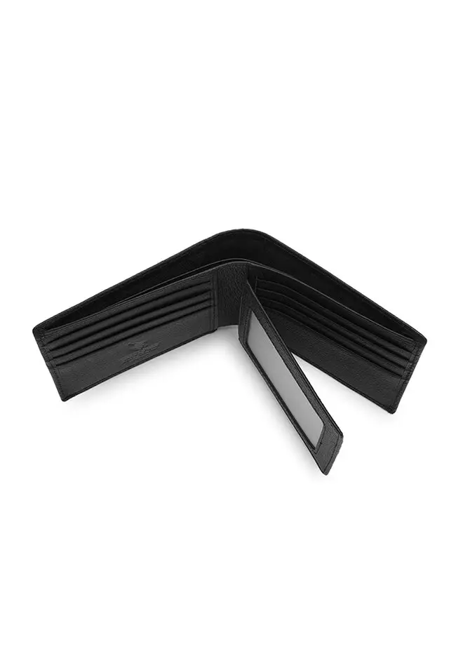 Genuine Leather RFID Blocking Wallet - Black