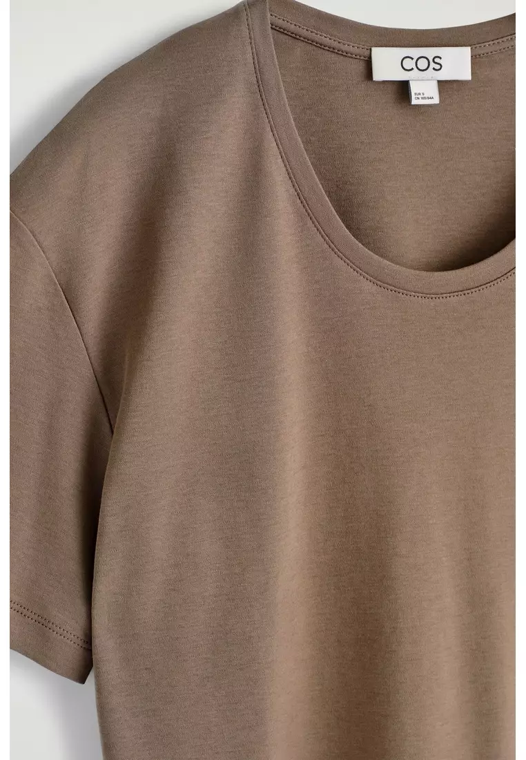 SCOOP-NECK COTTON T-SHIRT
