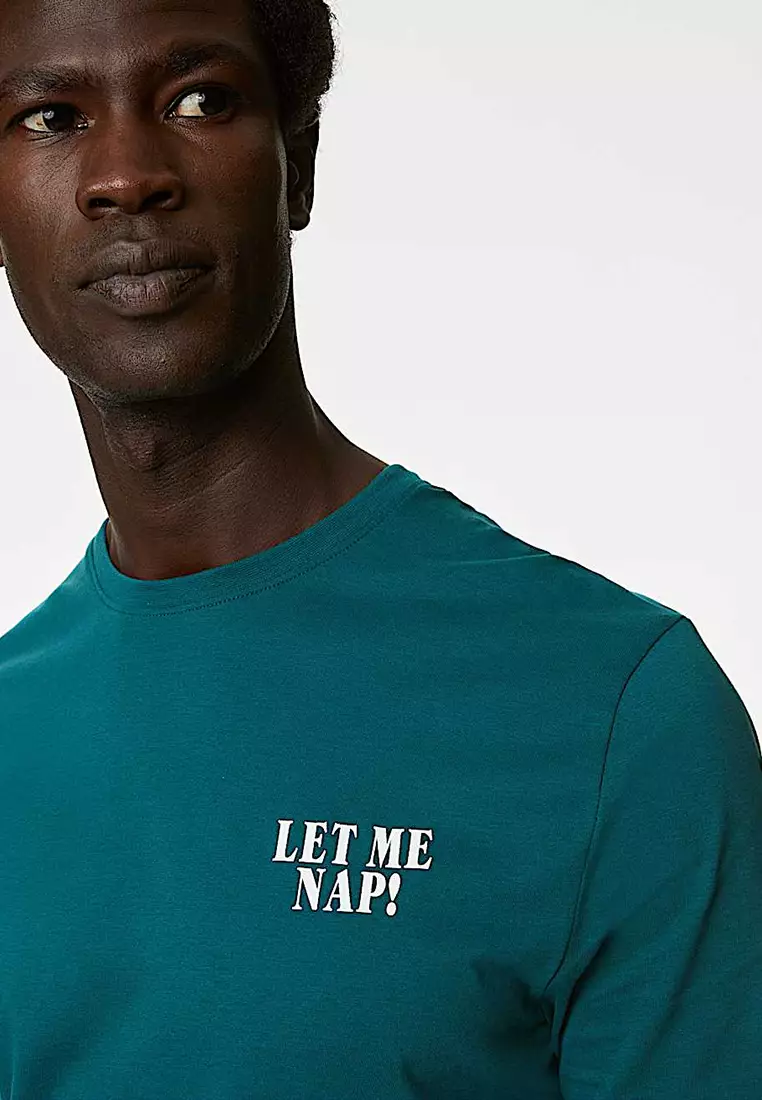 Pure Cotton Let Me Nap Slogan Pyjama Set