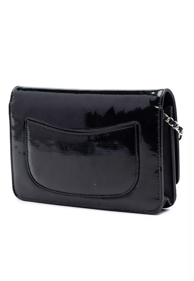 Pre-Loved Chanel Cc Patent Wallet On Chain
